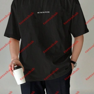 Rıver Erkek Nakış Işlemeli Oversize %100 Organik Pamuk Örme  Beyaz