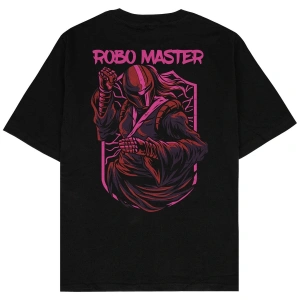Robo Master Siyah Oversize Unisex T-shirt