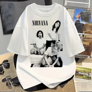 Rock Serisi Nirvana Baskılı Unisex Oversize