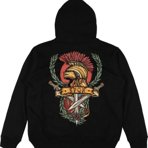 Rome Siyah Oversize Unisex Kapüşonlu Sweatshirt Hoodie