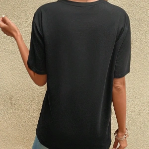 ROMWE Ağaç Desenli Düşük Omuz Tişört