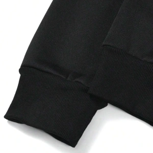 ROMWE Guys Car & Japanese Letter Graphic Drawstring Hoodie Siyah