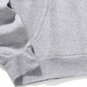 ROMWE Guys Figure & Slogan Graphic Drawstring Lined Hoodie Gri