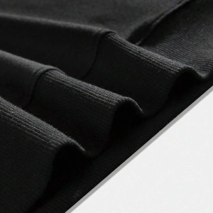 ROMWE Guys Letter & Skull Print Pullover Siyah