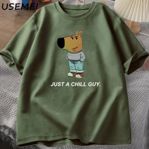 Sadece Bir Chill Guy Erkekler için T-shirt Komik Meme Grafik T Shirt Pamuk Rahat Kısa Kollu G 2795