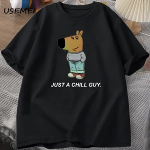 Sadece Bir Chill Guy Erkekler için T-shirt Komik Meme Grafik T Shirt Pamuk Rahat Kısa Kollu G 2795