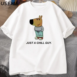 Sadece Bir Chill Guy Erkekler için T-shirt Komik Meme Grafik T Shirt Pamuk Rahat Kısa Kollu G 2795