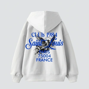 Saint Louis Baskılı Oversize Unisex Premium Beyaz