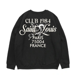 Saint Louis Baskılı Siyah Oversize Unisex