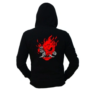 Samurai Cyberpunk Sırt Baskılı Siyah Hoodie 2077