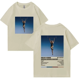 Şarkıcı Miley Cyrus Yeni Müzik Albümü Vintage T klasik Erkek Kadın Rahat Grafik elbise
