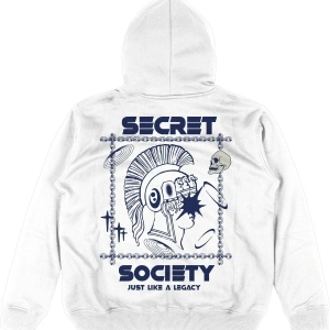 Secret Beyaz Oversize Unisex Kapüşonlu Sweatshirt Hoodie