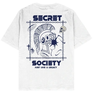Secret Beyaz Oversize Unisex T-shirt