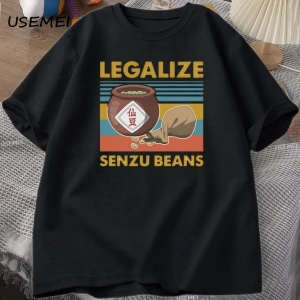 Senzu Fasulye TErkek Kadın Pamuk Büyük Boy Komik Grafik Tees Yaz Üstleri Vintage Bask 3077