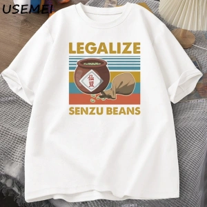 Senzu Fasulye TErkek Kadın Pamuk Büyük Boy Komik Grafik Tees Yaz Üstleri Vintage Bask 3078