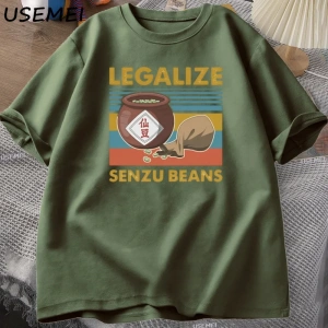 Senzu Fasulye TErkek Kadın Pamuk Büyük Boy Komik Grafik Tees Yaz Üstleri Vintage Bask 3078