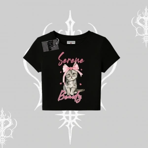 Serene Beauty Kedi Baskılı  Babby Tee Tshirt