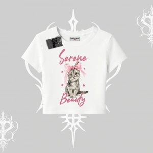 Serene Beauty Kedi Baskılı  Babby Tee Tshirt