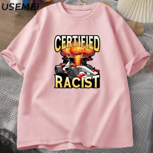 Sertifikalı irkçı T-shirt erkekler yaz pamuk kısa kollu Tshirt nostaljik araba yarış Racer Ts 2899
