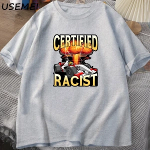 Sertifikalı irkçı T-shirt erkekler yaz pamuk kısa kollu Tshirt nostaljik araba yarış Racer Ts 2899