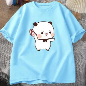 Sevimli Bubu atma Flip-flop T Shirt erkek kadın komik karikatür Dudu T-shirt pamuk yaz baskı