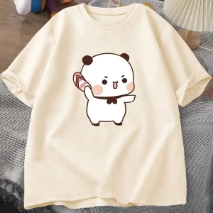 Sevimli Bubu atma Flip-flop T Shirt erkek kadın komik karikatür Dudu T-shirt pamuk yaz baskı