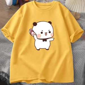 Sevimli Bubu atma Flip-flop T Shirt erkek kadın komik karikatür Dudu T-shirt pamuk yaz baskı
