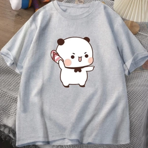 Sevimli Bubu atma Flip-flop T Shirt erkek kadın komik karikatür Dudu T-shirt pamuk yaz baskı