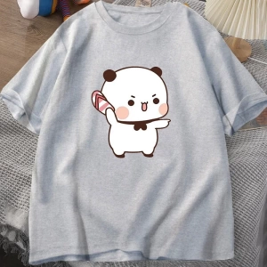 Sevimli Bubu atma Flip-flop T Shirt erkek kadın komik karikatür Dudu T-shirt pamuk yaz baskı  2946