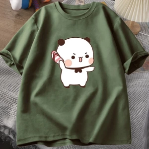 Sevimli Bubu atma Flip-flop T Shirt erkek kadın komik karikatür Dudu T-shirt pamuk yaz baskı  2946
