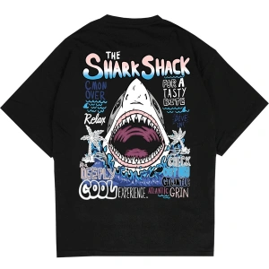 SharkShack Siyah Oversize Unisex T-shirt
