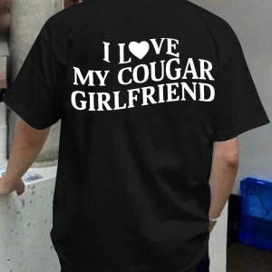 SHEIN Erkek Günlük Slogan Baskılı Kısa Kollu Tişört, Yaz