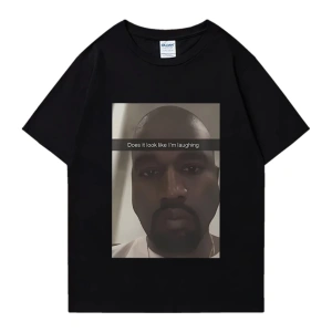 Sıcak satış Kanye West moda grafik t-shirt erkek kadın boy komik Hip Hop streetwear % 100% pa