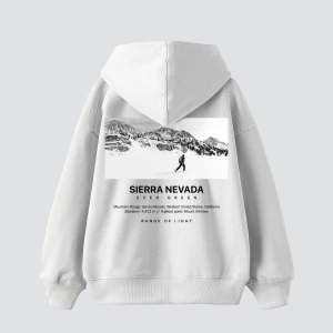 Sierra Nevada Baskılı Oversize Unisex Beyaz