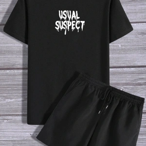 Sırt Baskılı Şort T-shirt Eşofman Takımı