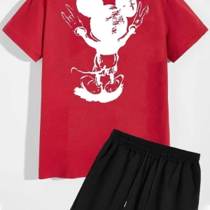 Sırt Baskılı Şort T-shirt Eşofman Takımı Rockfare