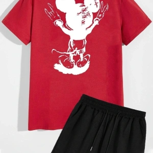 Sırt Baskılı Şort T-shirt Eşofman Takımı Rockfare