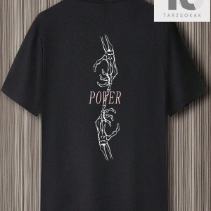 Sırt Tasarımlı Kafatası ve Palmiye Baskılı Erkek Tişört