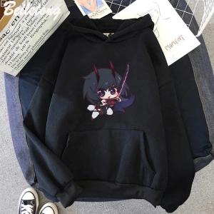 Siyah Anime Honkai Etki 3rd Hoodies Moda Rahat u Harajuku