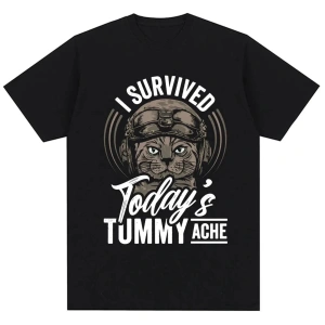 Siyah Bin Yard Bakış Kedi Komik Meme Mizah Tarzı Vintage li T Kad