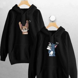 Siyah Biskilet Yaka Sweatshirt Çift Sevgili Kombinleri Couple Clothing