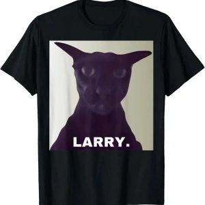 Siyah Evil Larry Kedi Komik Yaz Gevşek Tshirt Kawaii Kitty Kedi Sevg
