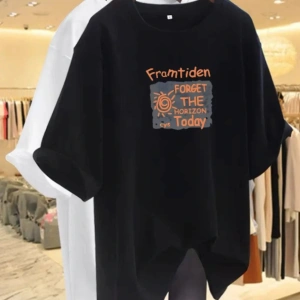 Siyah Gevşek Yaz Üstleri Kapak Göbek ve Daha İnce Görünmenizi Sağlayın Grafik