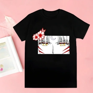 Siyah Inuyasha Yeni Baskı Tshirt Yaz Yenilik