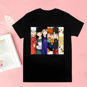 Siyah Inuyasha Yeni Baskı Tshirt Yaz Yenilik