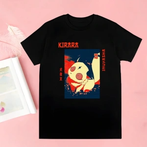 Siyah Inuyasha Yeni Baskı Tshirt Yaz Yenilik