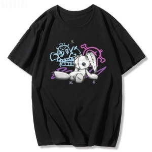 Siyah Jinx Arcane Maymun Anime Cosplay Tees Unisex Grunge Estetik %