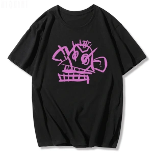 Siyah Jinx Arcane Maymun Anime Cosplay Tees Unisex Grunge Estetik %