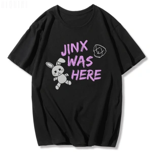Siyah Jinx Arcane Maymun Anime Cosplay Tees Unisex Grunge Estetik %