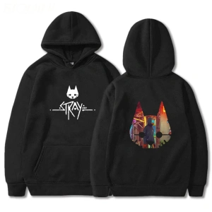Siyah Kaçak Oyun Kedi Anime Hoodie Sıcak Oyuni Büyük Boy Ti
